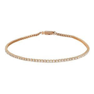Prong Set Round Cut Diamond Tennis Bracelet 14K Yellow Gold 1.02Ctw 7 Inches
